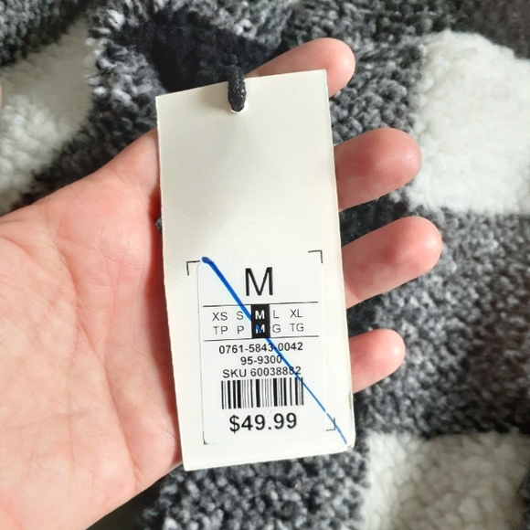 Fuzzy pullover checkered jacket - Picture 3 of 3